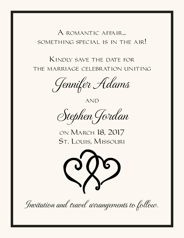 Linked Hearts Contemporary and Classic Save the Dates