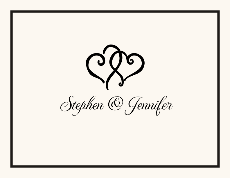 Linked Hearts Contemporary and Classic Thank You Notes