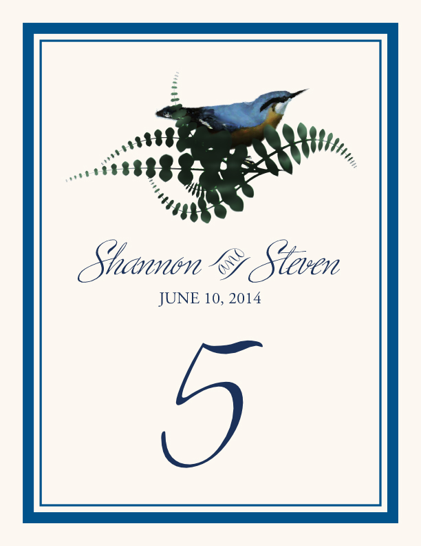 Loopie Birds and Butterflies Table Numbers