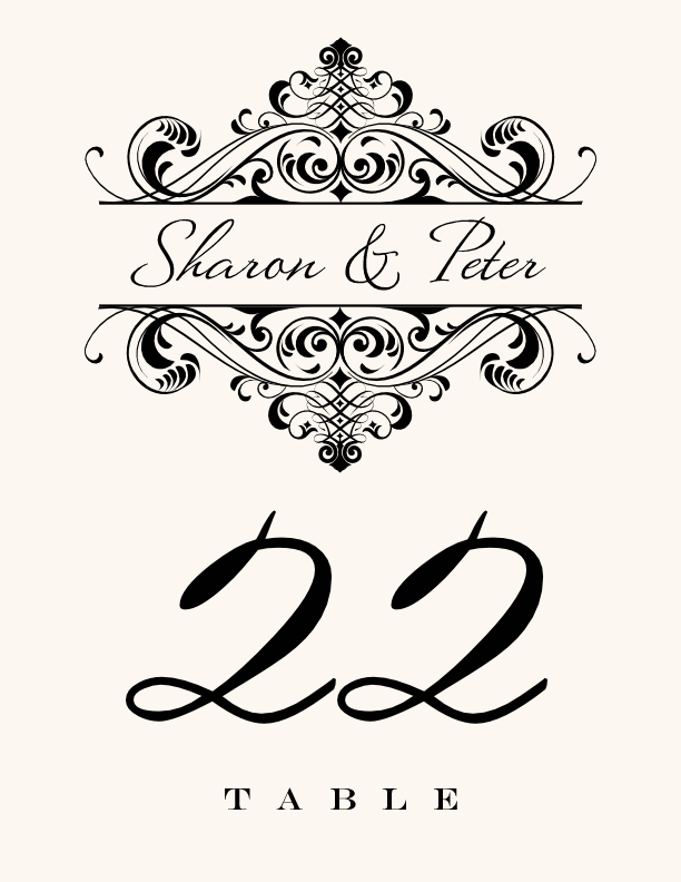 Merlin's Monkey Contemporary and Classic Table Numbers