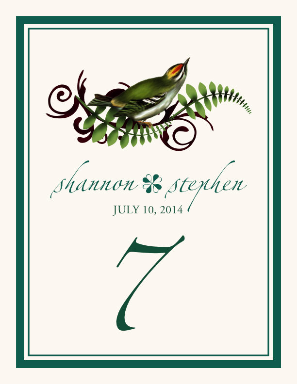 Petey Boy Birds and Butterflies Table Numbers