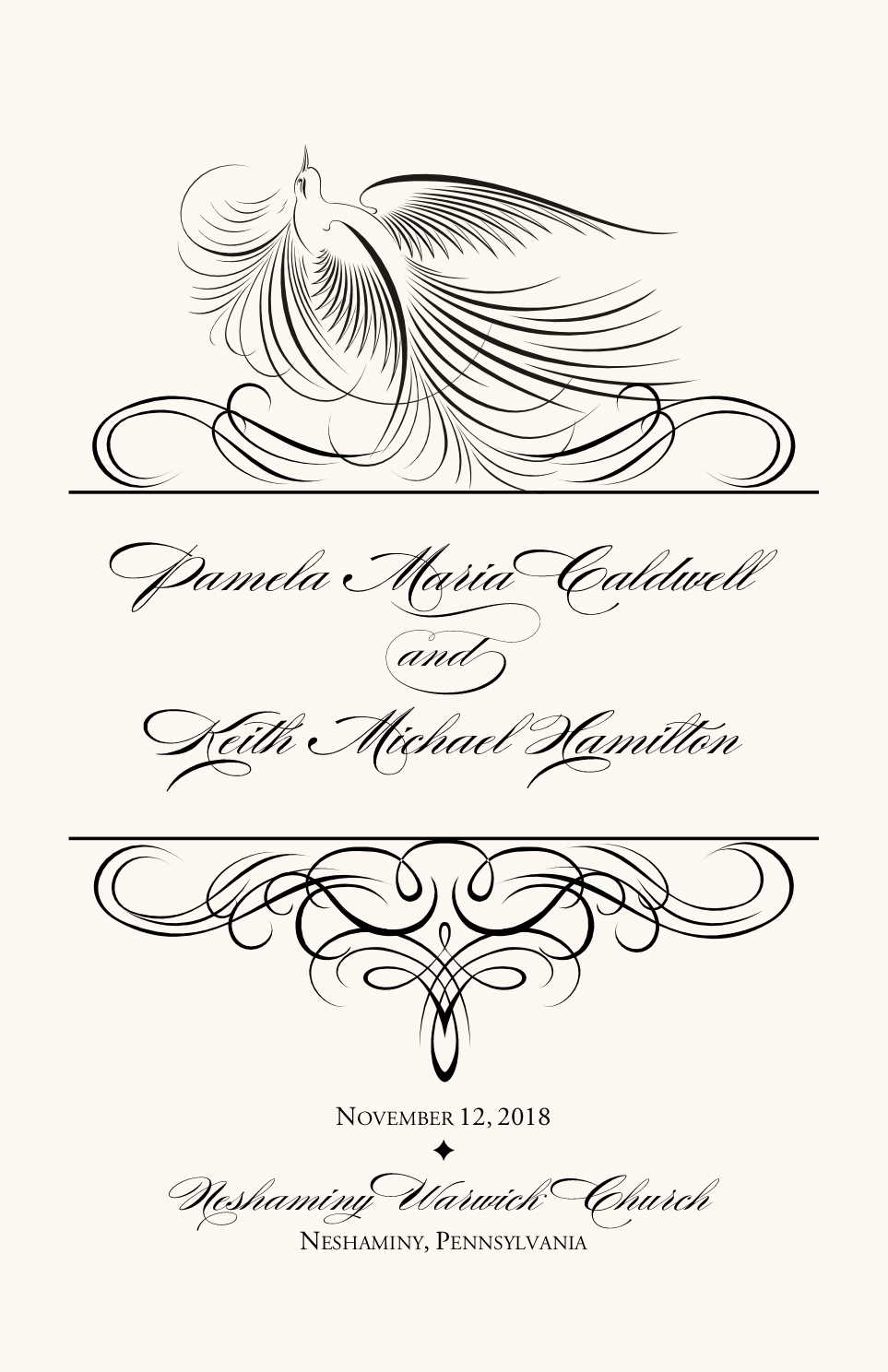 Nighthawk Flourish Birds Birds and Butterflies Wedding Programs