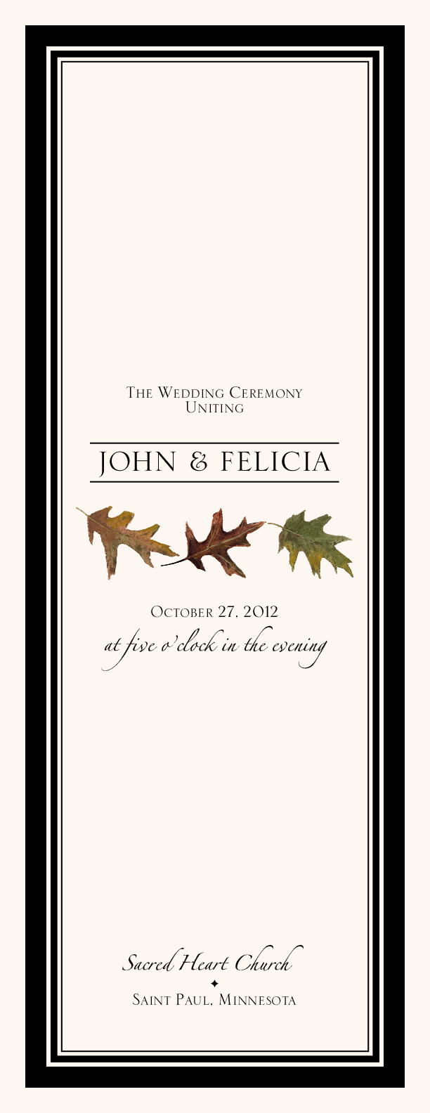 Oak Pattern Autumn/Fall Leaves Wedding Programs