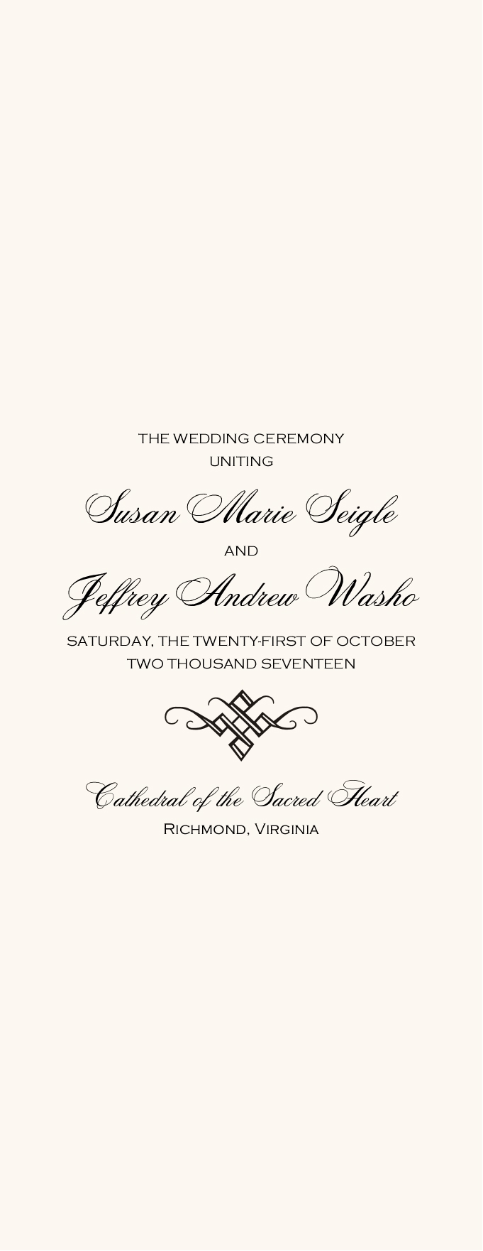 Only Calligraphy Contemporary and Classic Wedding Programs