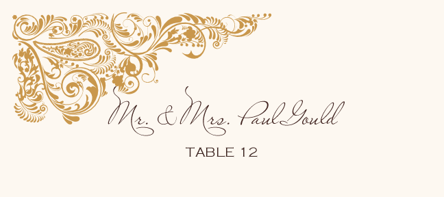Paisley Power Corner 01 Contemporary and Classic Place Cards