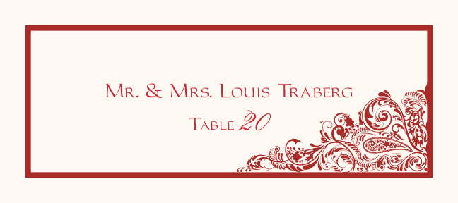 Paisley Power Corner 02 Contemporary and Classic Place Cards