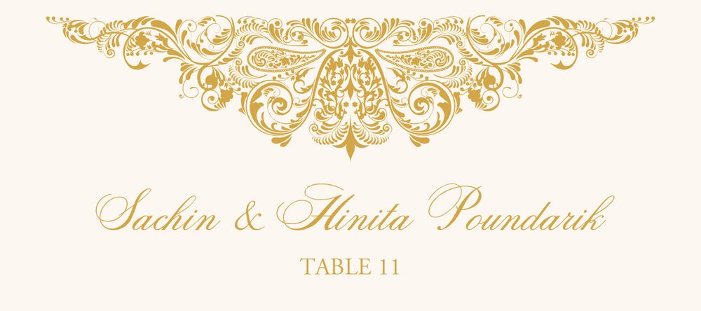 Paisley Power Indian/Hindu Inspired Wedding Place Cards