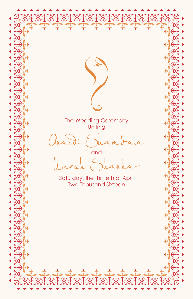 Paisley Sunset Indian/Hindu Wedding Programs