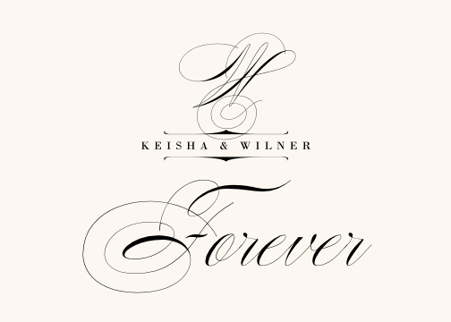 Poem Script Monogram Contemporary and Classic Table Names