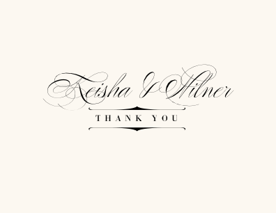 Poem Script Monogram Contemporary and Classic Thank You Notes