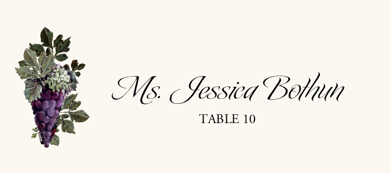 Purple Grapes Fruit, Grapes and Vineyard Place Cards