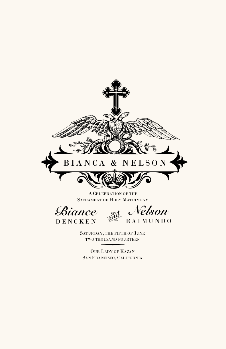 Orthodox Eagle & Cross Greek/Russian Orthodox Wedding Programs