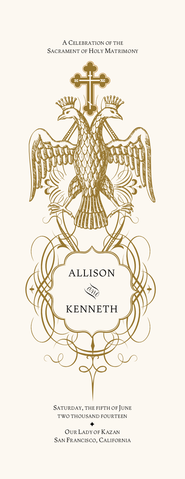 Orthodox Sacrament Greek/Russian Orthodox Wedding Programs