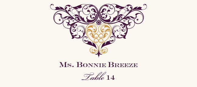 Sankofa Heart African Inspired Wedding Place Cards