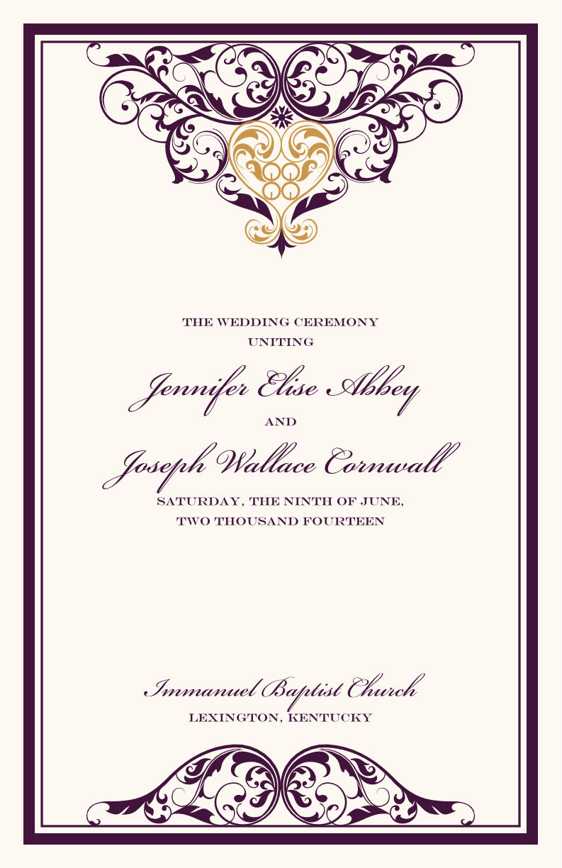 Sankofa Heart African Wedding Programs