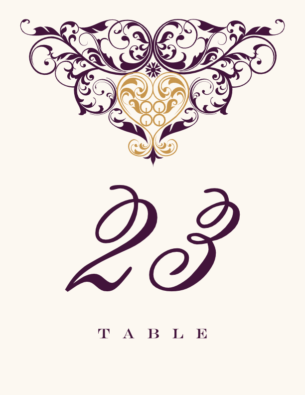 Sankofa Heart 02 African Inspired Table Numbers