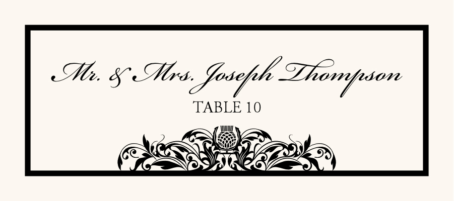 Scottish Thistle Celtic/Irish Inspired Wedding Place Cards