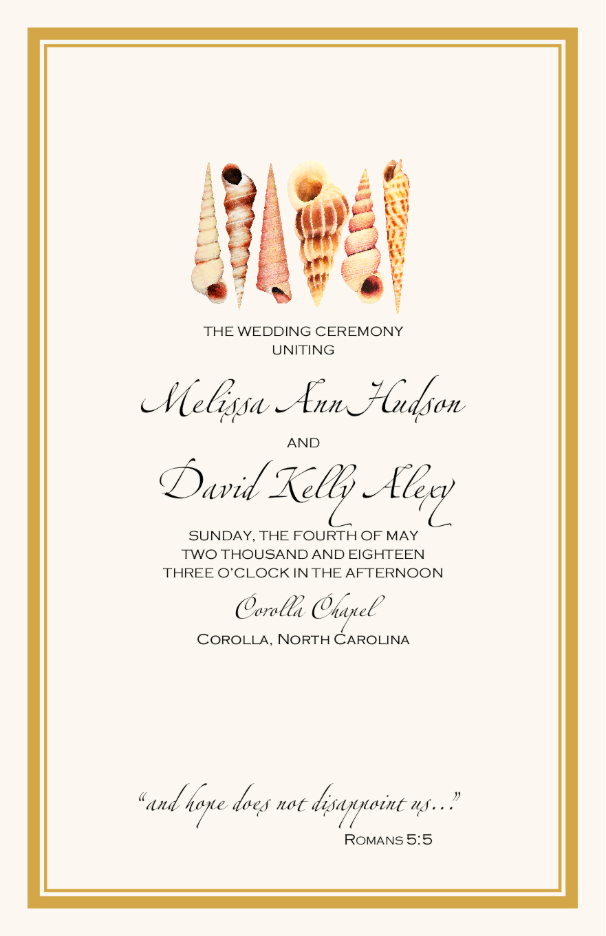 Seashell Pattern 09 Beach and Seashell Wedding Programs