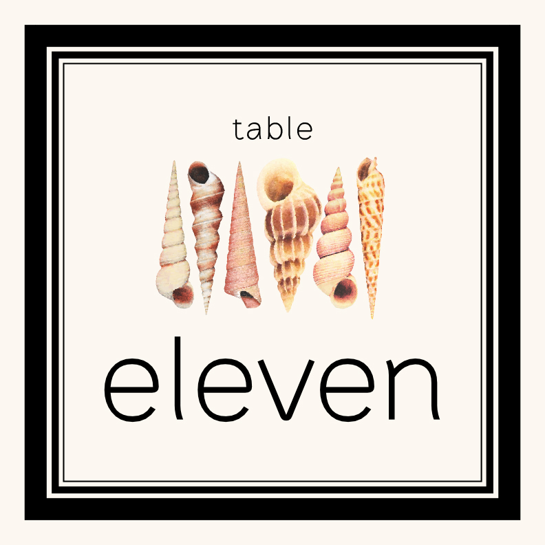 Seashell Pattern 09 Beach and Seashell Table Numbers