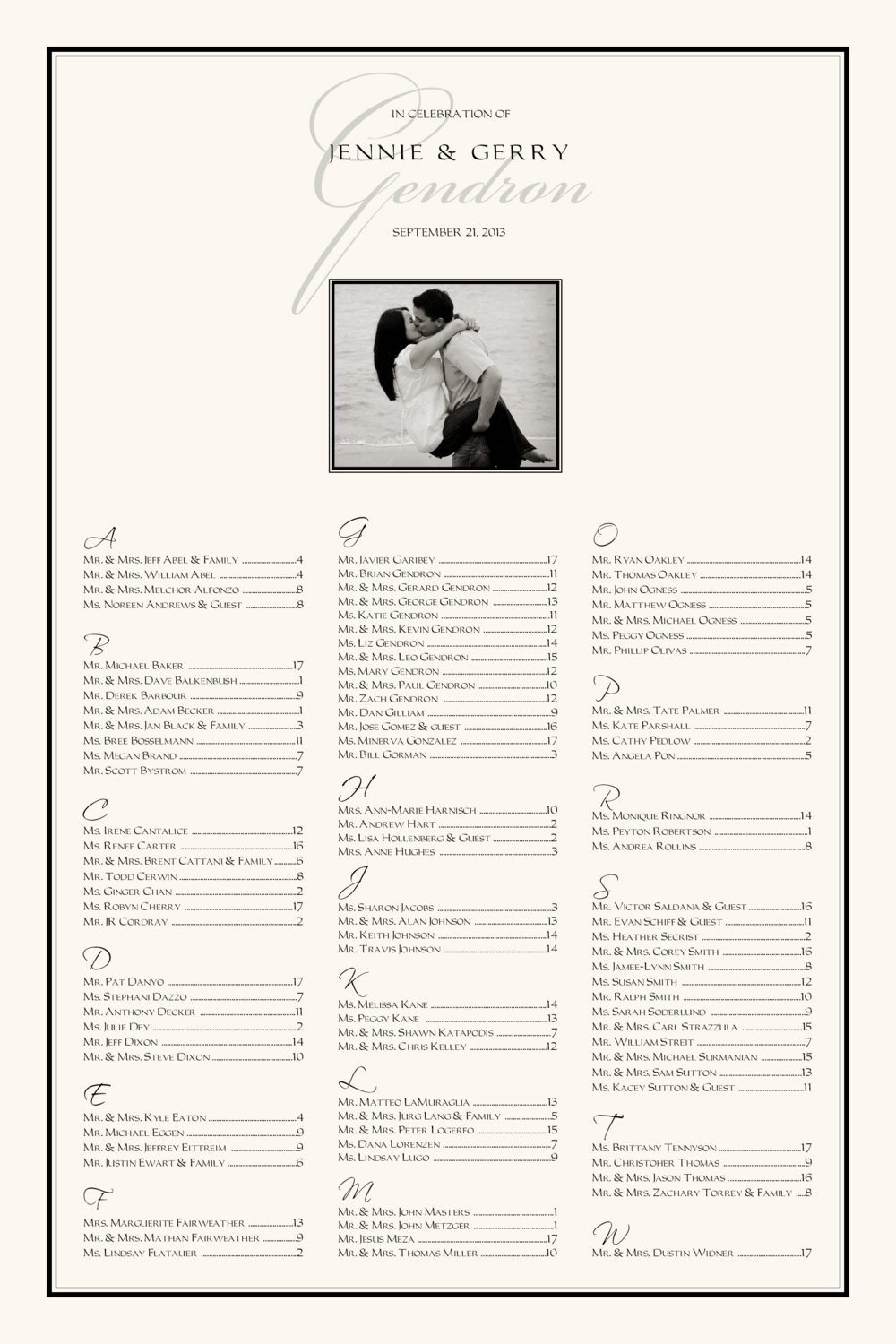 Simple Monotone Photography Photography Wedding Seating Charts