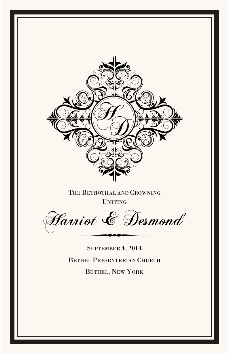 Spiral Swirl Contemporary and Classic Wedding Programs