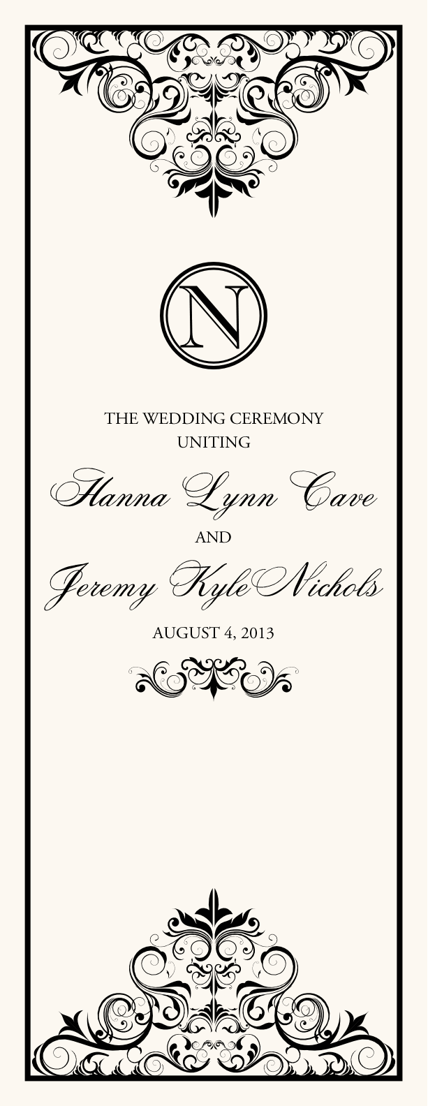 Spiral Swirl Top and Bottom Contemporary and Classic Wedding Programs