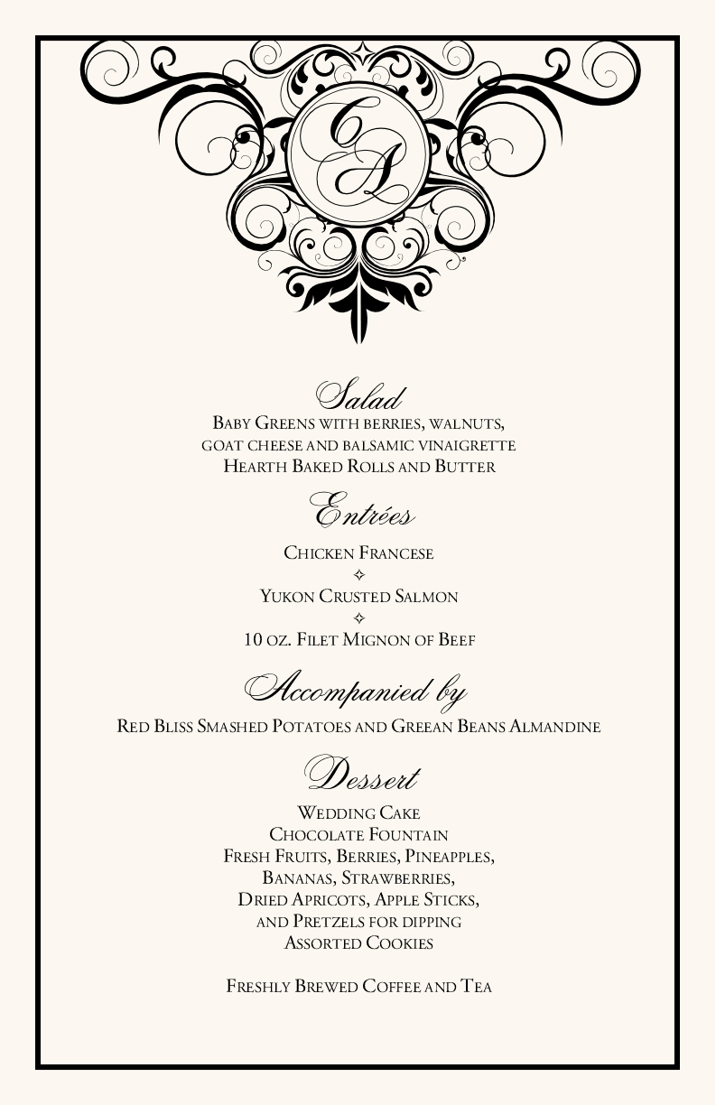 Spiral Swirl Top Contemporary and Classic Menus