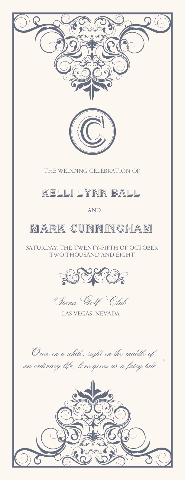 Spiral Swirl Top & Bottom Contemporary and Classic Wedding Programs