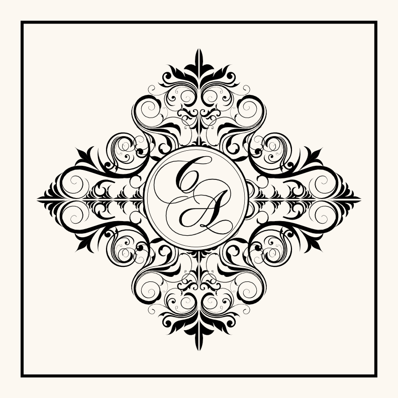 Spiral Swirl Monogram Contemporary and Classic Wedding Programs