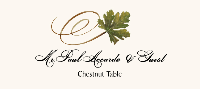 Chestnut Swirly Leaf Autumn/Fall Leaves Place Cards