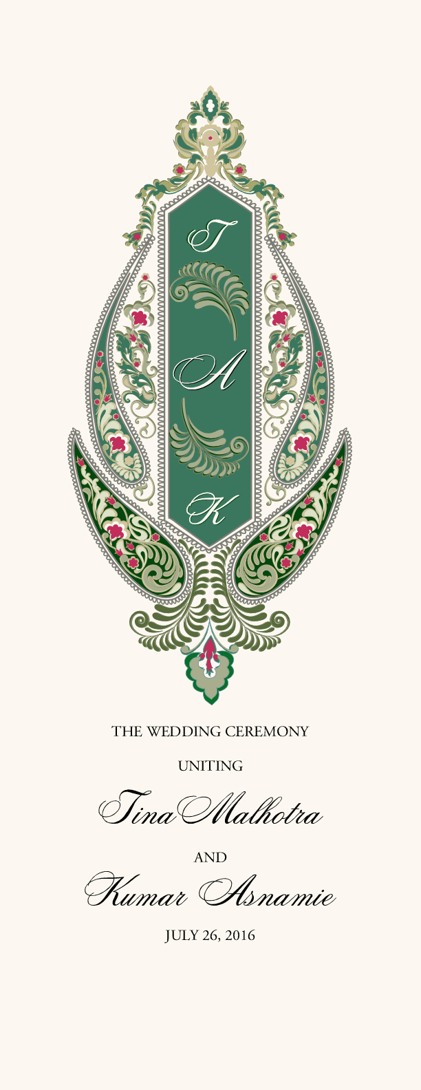 Taj Mahal Indian/Hindu Wedding Programs