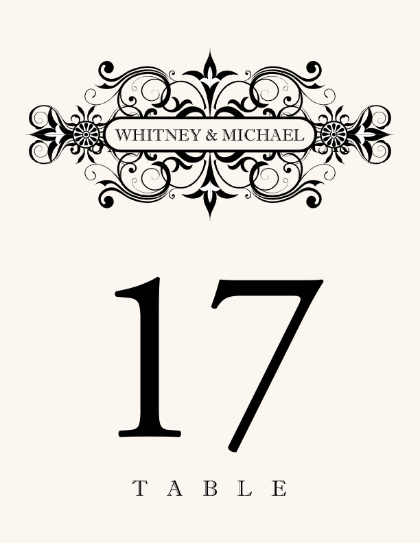 Time Machine Contemporary and Classic Table Numbers