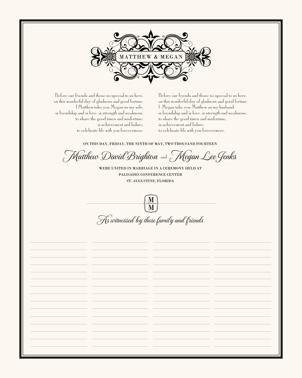 Time Machine Contemporary and Classic Wedding Certificates