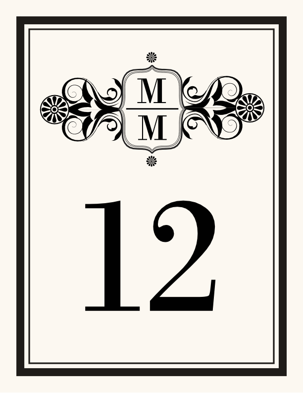 Time Traveler Contemporary and Classic Table Numbers
