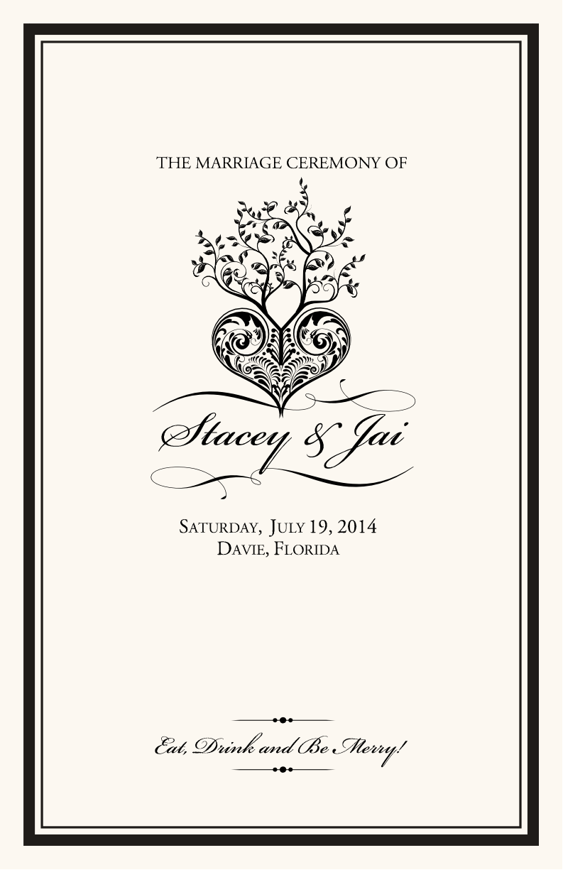 Tree of Life Heart Contemporary and Classic Wedding Programs