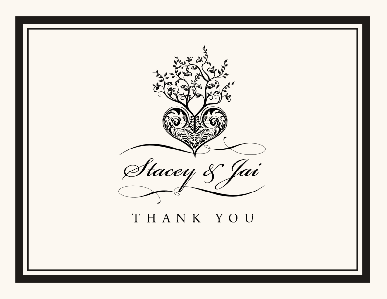 Tree of Life Heart Contemporary and Classic Thank You Notes