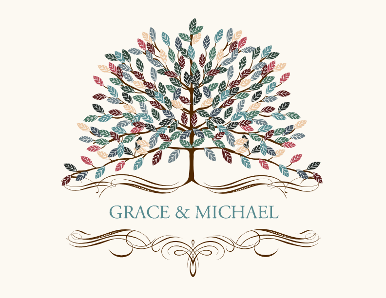 Arbor Day Leaves, Flowers, Vineyard & Grapes Thank You Notes