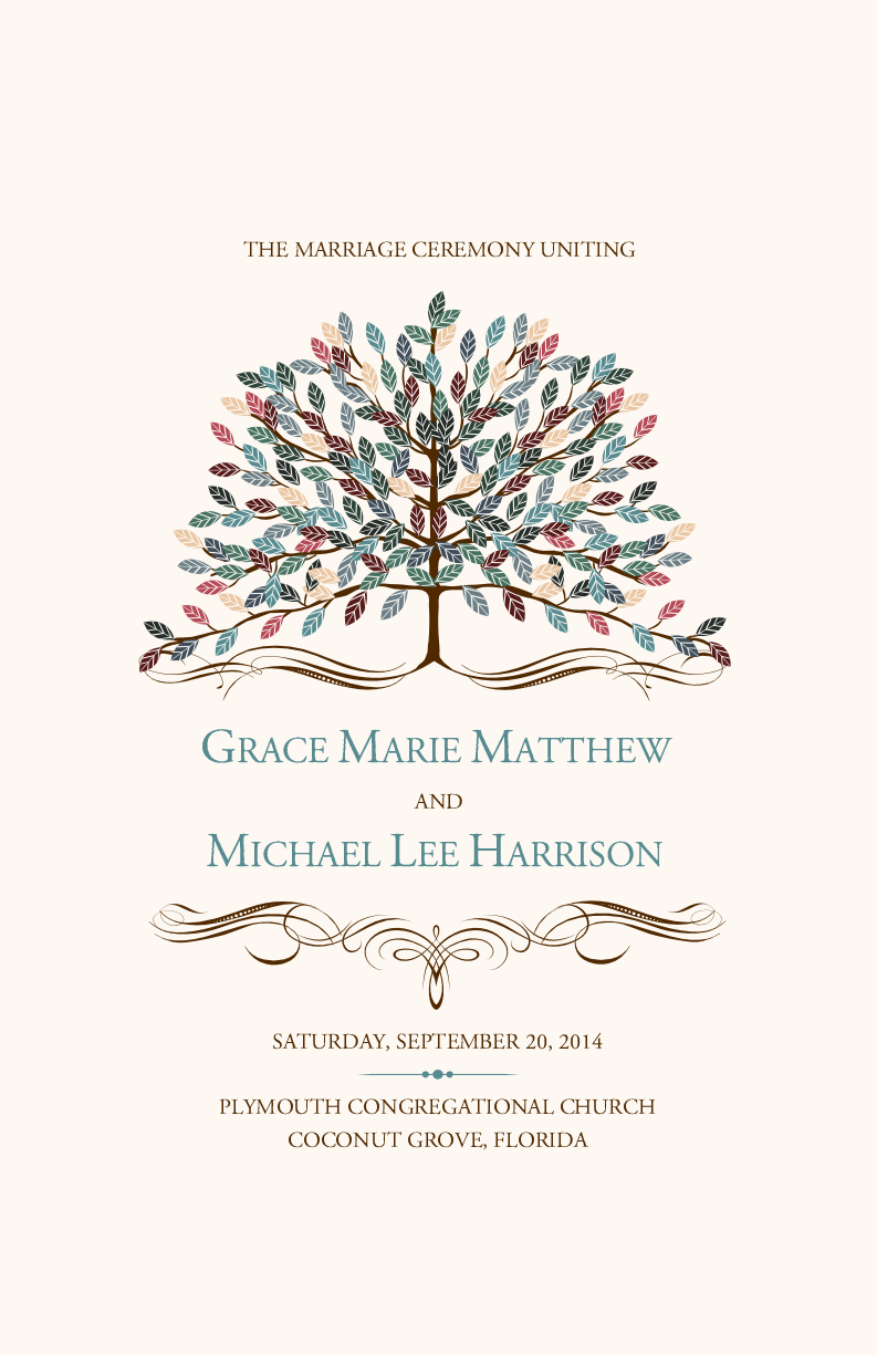 Arbor Day Autumn/Fall Leaves Wedding Programs