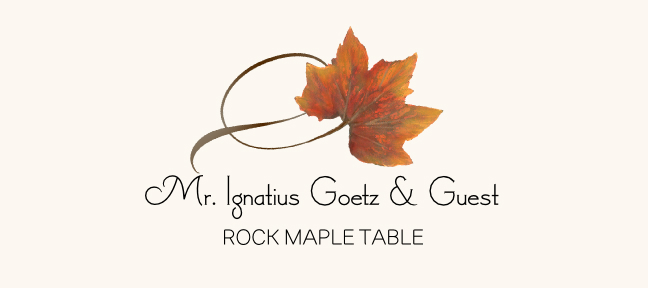Rock Maple Twisty Leaf Autumn/Fall Leaves Place Cards
