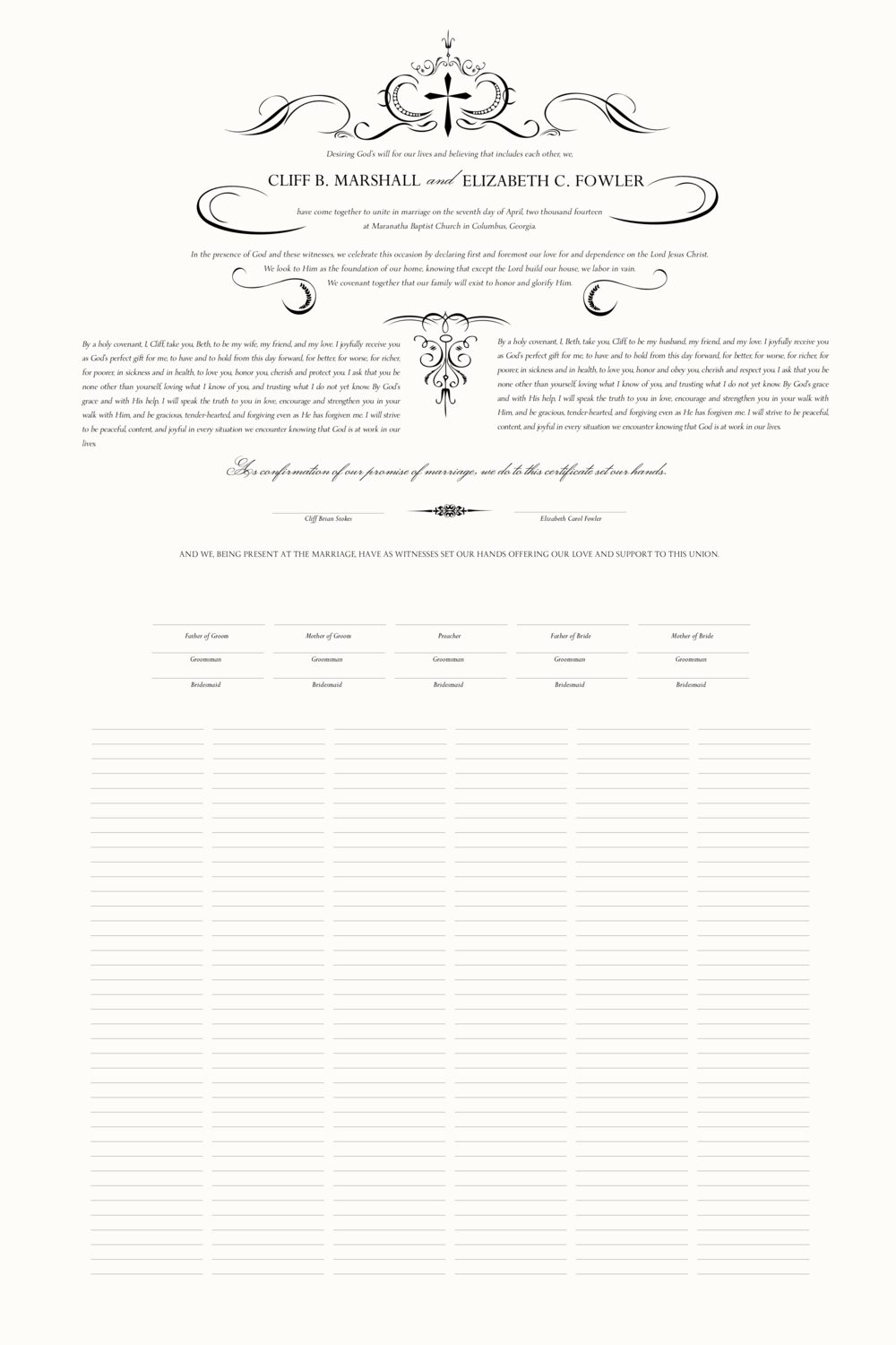 Victorian Classic Contemporary and Classic Wedding Certificates