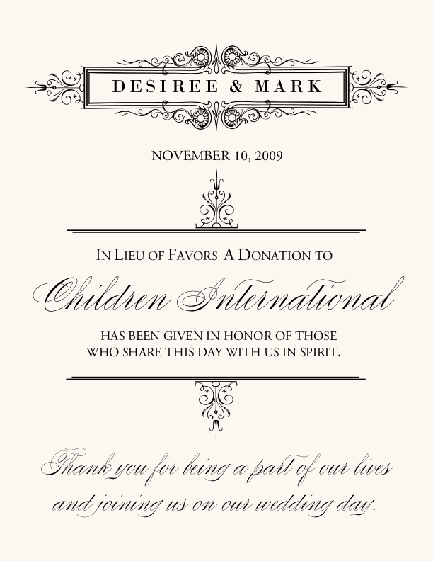 Victorian Frame 0098 Contemporary and Classic Donation Cards