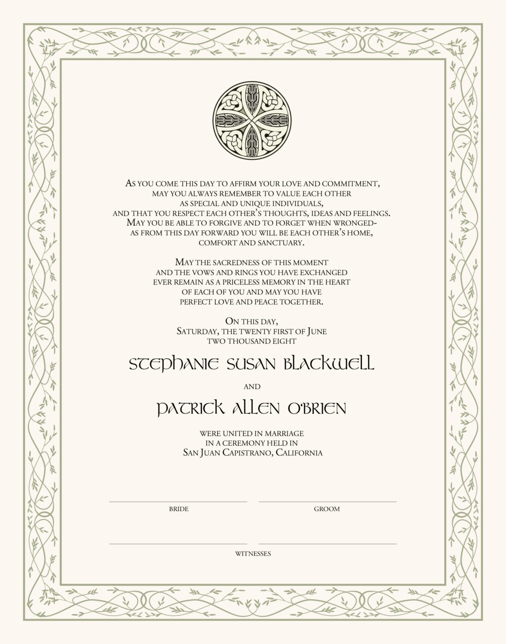 Celtic Cross 07 Celtic Wedding Certificates