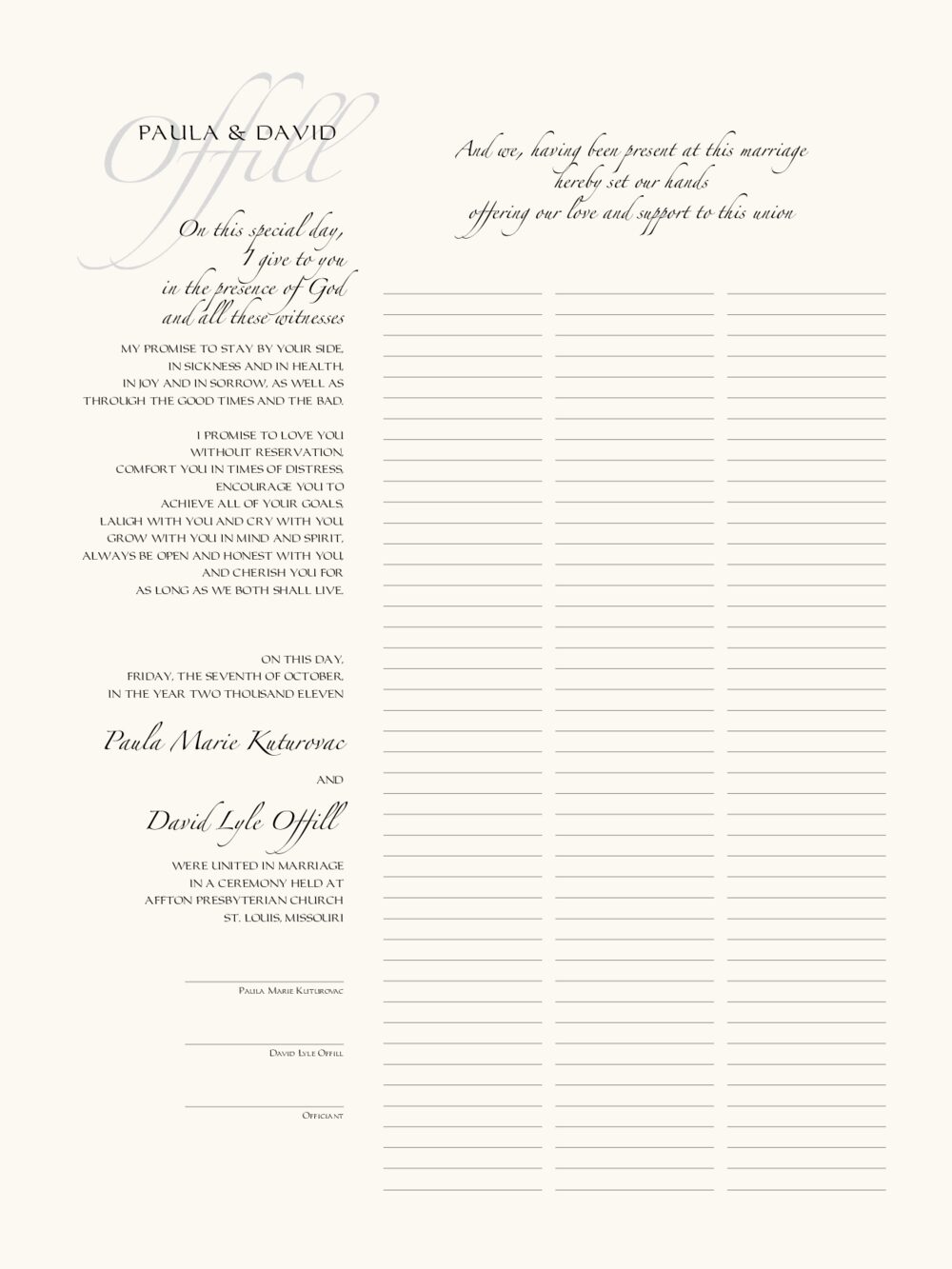 Justified Left Contemporary and Classic Wedding Certificates