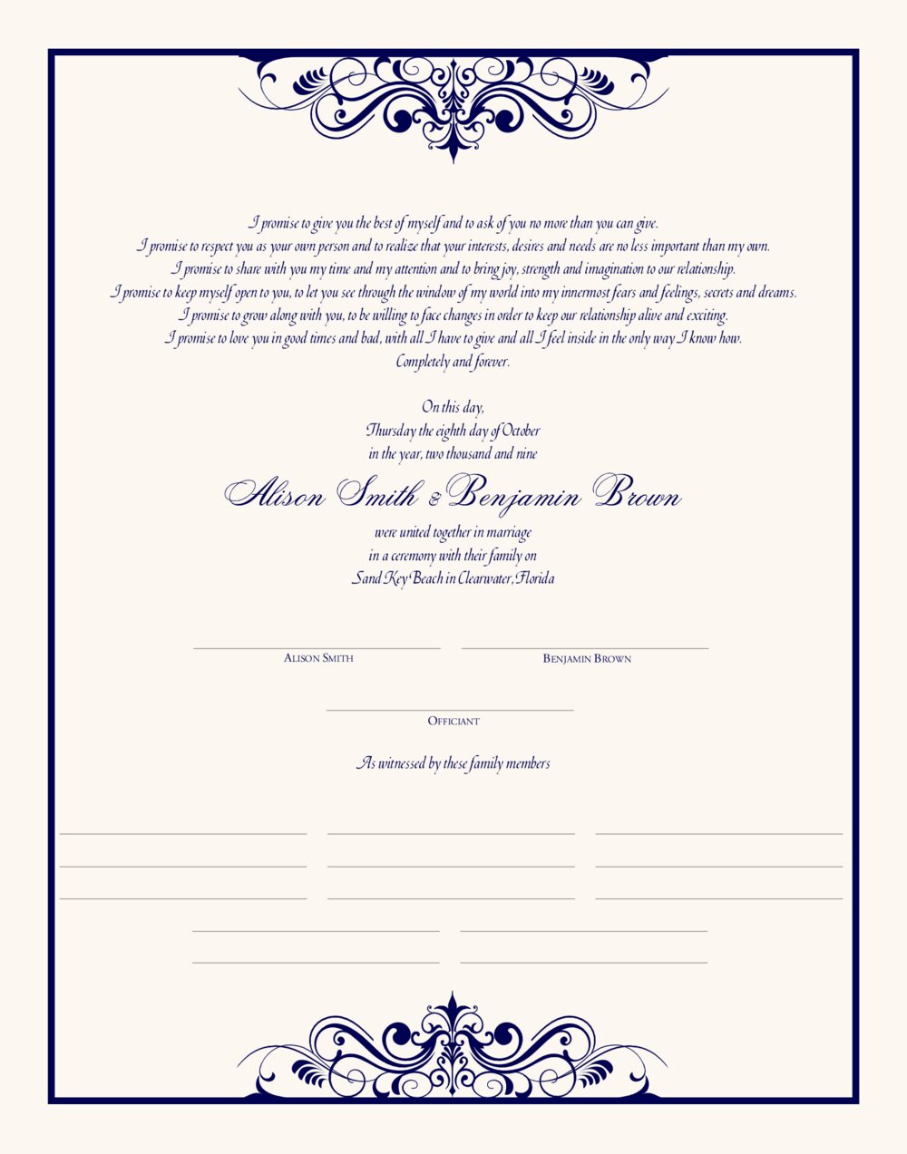 Ginger Breeze Vintage Top & Bottom Contemporary and Classic Wedding Certificates