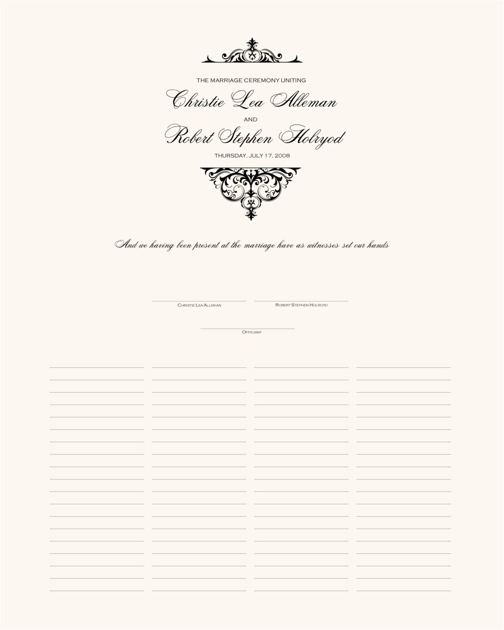 Abbey Cocktail 02 Contemporary and Classic Wedding Certificates