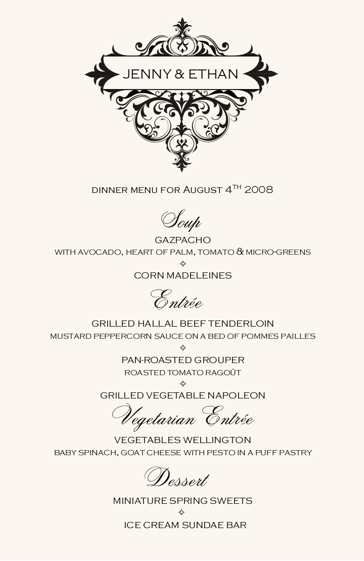 Abbey Cocktail Contemporary and Classic Menus