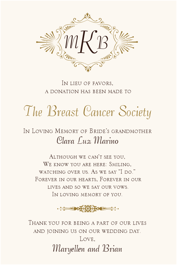 Carmine Tango Monogram Contemporary and Classic Donation Cards