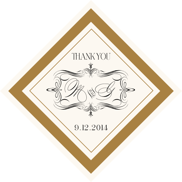 Compendium Monogram Contemporary and Classic Favor Tags