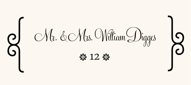Feel Script Monogram Contemporary and Classic Place Cards