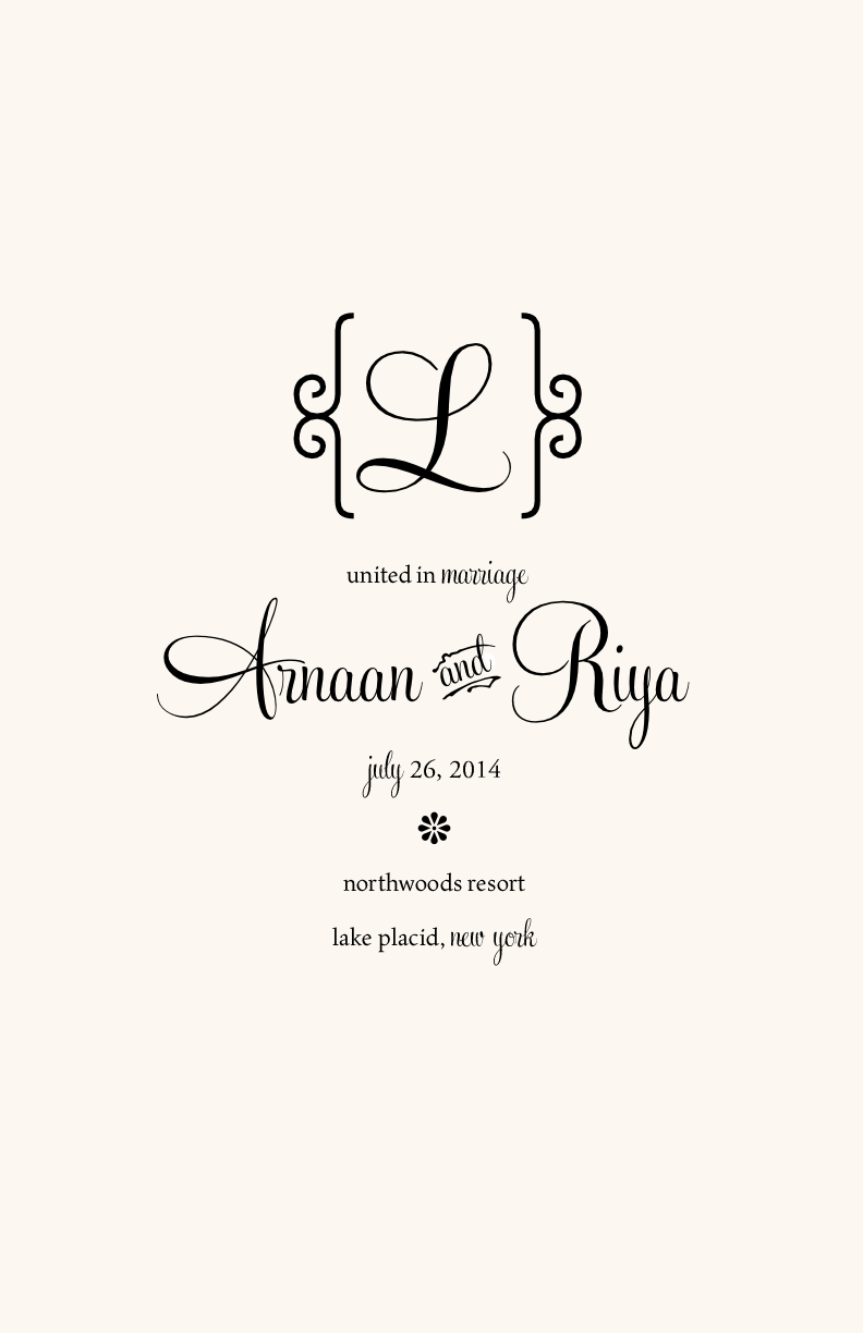 Feel Script Monogram Contemporary and Classic Wedding Programs